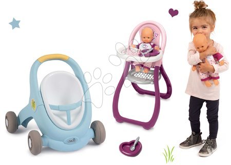 Minikiss - Komplet sprehajalček in voziček z zavoro Croc Baby Walker Minikiss 3in1 Smoby 