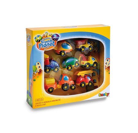 Játékautók  - Szett 8 kisautó Vroom Planet Smoby - 1