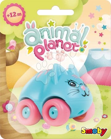 Autići - SMOBY 211349-1 Animal Planet zvieratká na kolieskach modrá Bella mačička, od 12 mesiacov, 7*6*6 cm - 1