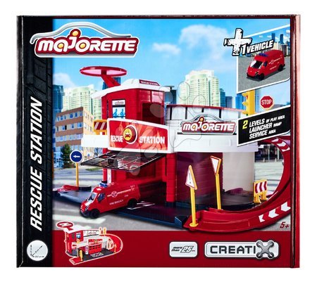 Garázsok - Garázs 2 emeletes tűzoltó állomás Creatix Majorette - 6