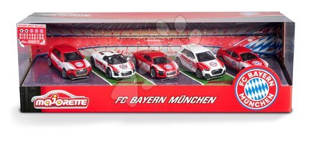 Autíčka - Autíčka FC Bayern Majorette kovové s odpružením a samolepkami sada 5 druhov v darčekovom balení_1