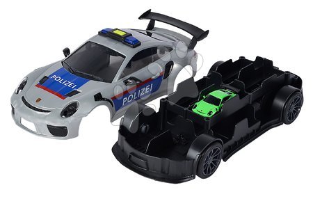 Autíčka  - Autíčko policejní s boxem na autíčka Porsche 911 GT3 RS Polizei Carry Case Majorette_1