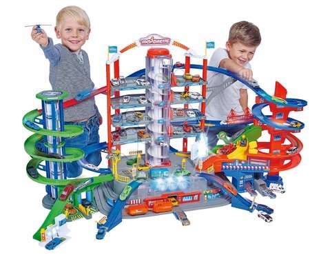 Hračky pre chlapcov od 5 rokov - Garáž 7 poschodová s 2 motorizovanými výťahmi Super City Garage Majorette
