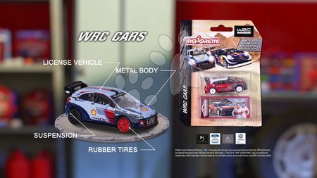 Autíčka - Autíčko rally WRC Cars Majorette kovové s gumenými kolieskami a zberateľskou krabičkou 7,5 cm dĺžka 4 rôzne druhy_1