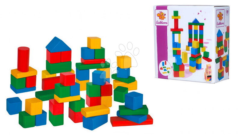 Trækuber - Træklodser Coloured Wooden Blocks Eichhorn_1