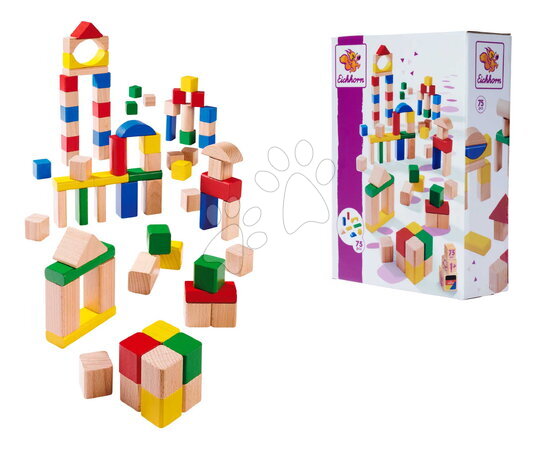 Drevené kocky - Drevené kocky Wooden Blocks Coloured Eichhorn - 2