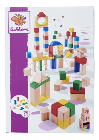 Drevené kocky - Drevené kocky Wooden Blocks Coloured Eichhorn - 9