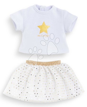 Oblačila za punčke - Majica in krilo za punčko Top & Skirt Set Ivory & Gold Ma Corolle