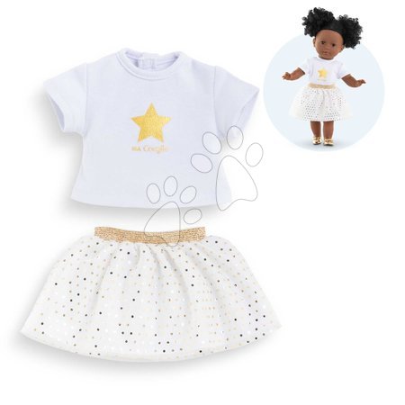 Oblačila za punčke - Majica in krilo za punčko Top & Skirt Set Ivory & Gold Ma Corolle_1