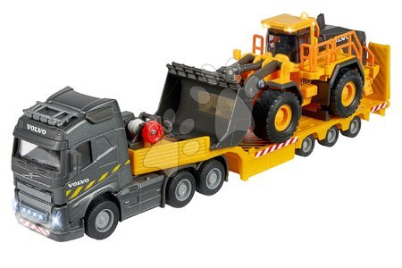 Stavební stroje - Kamion s nakladačem Volvo Truck & Wheel Loader Majorette