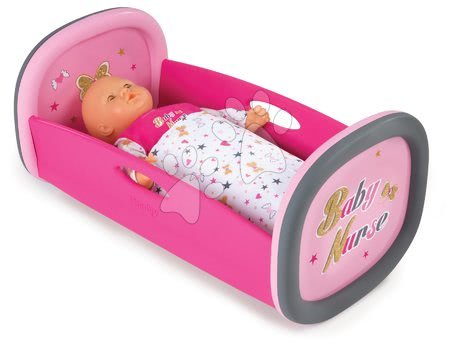 Játékbaba kiságyak és bölcsők - Bӧlcső 42 cm játékbabának Baby Nurse Arany sorozat Smoby