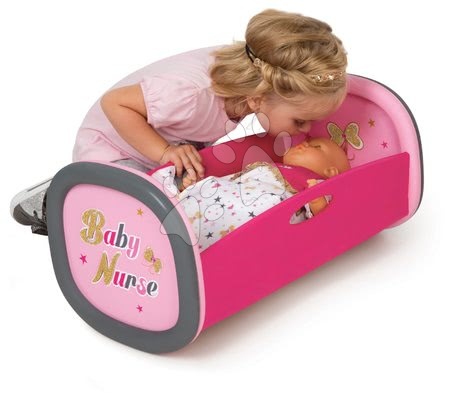 Játékbaba kiságyak és bölcsők - Bӧlcső 42 cm játékbabának Baby Nurse Arany sorozat Smoby_1