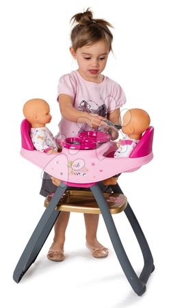 Scaun de masă pentru păpuși - Scaun de masă Baby Nurse Ediţie aurie Smoby 42 cm pentru păpuşi gemene d de la 24 luni_1