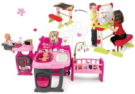 Case per bambole set - Set casa delle bambole centro gioco Violette Baby Nurse Large Doll's Play Center Smoby - 48