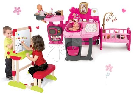 Case per bambole set - Set casa delle bambole centro gioco Violette Baby Nurse Large Doll's Play Center Smoby - 49