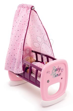 Játékbaba kiságyak és bölcsők - Bölcső baldachinnal Violette Baby Nurse Smoby