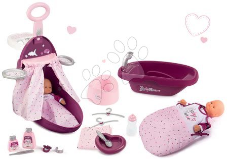 Szett pelenkázó kocsi ágyikóval és etetőszékkel Violette Baby Nurse Smoby