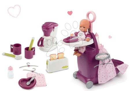 Baby Nurse - Set trolley valigia nursery multifunzione con lettino e seggiolone Violette Baby Nurse Smoby