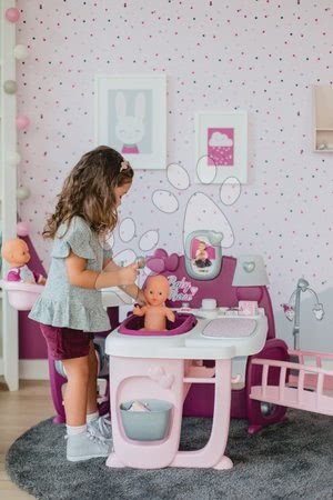 Baby Nurse - Set domeček pro panenku Violette Baby Nurse Large Doll's Play Center Smoby a kuchyňka Tech Edition elektronická a žehlicí prkno se žehličkou_1
