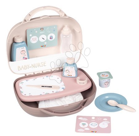 Doplnky pre bábiky - Prebaľovacie potreby v kufríku Vanity Natur D'Amour Baby Nurse Smoby