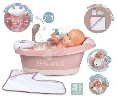 Smoby - Cădiță cu apă curentă la duș Balneo Bath Natur D'Amour Baby Nurse Smoby_1