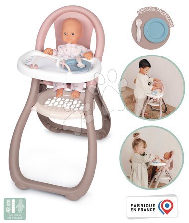 Doplnky pre bábiky - Jedálenská stolička Highchair Natur D'Amour Baby Nurse Smoby_1