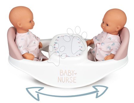 Krzesełka dla lalek - Krzesło jadalniane dla bliźniąt Twin Highchair 2in1 Natur D'Amour Baby Nurse Smoby - 4