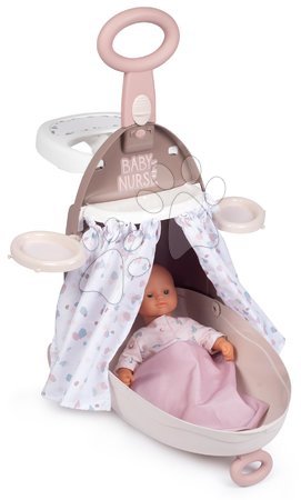 Puppenhäuser - Wickelköfferchen auf Rädern Suitcase 3in1 Natur D'Amour Baby Nurse Smoby_1