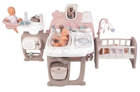 Bambole - Centro gioco per bambole Large Doll's Play Center Natur D'Amour Baby Nurse Smoby