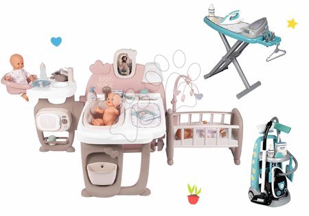 Păpuși - Set căsuță pentru păpușă Large Doll's Play Center Natur D'Amour Baby Nurse Smoby