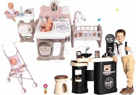 Hračky pre dievčatá - Set domček pre bábiku Large Doll's Play Center Natur D'Amour Baby Nurse Smoby