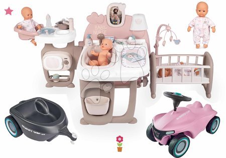 Păpuși - Set căsuță pentru păpușă Large Doll's Play Center Natur D'Amour Baby Nurse Smoby