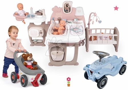 Păpuși - Set căsuță pentru păpușă Large Doll's Play Center Natur D'Amour Baby Nurse Smoby