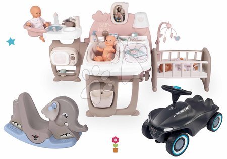 Punčke in dojenčki - Komplet hišica za dojenčka Large Doll's Play Center Natur D'Amour Baby Nurse Smoby