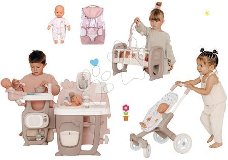 Smoby - Set domček pre bábiku Large Doll's Play Center Natur D'Amour Baby Nurse Smoby