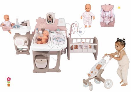 Puppen  - Set Spielhaus für die Puppe Large Doll's Play Center Natur D'Amour Baby Nurse Smoby
