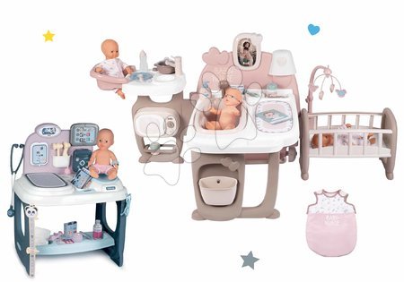 Lutke Smoby - Set kućica za lutku Large Doll's Play Center Natur D'Amour Baby Nurse Smoby