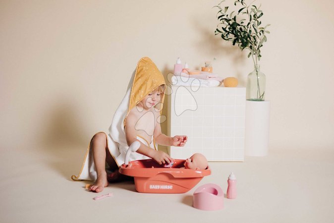Puppenzubehör - Badewanne mit Töpfchen – Bath Set & Accessories Soft Baby Nurse Smoby  - 5