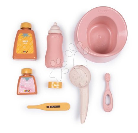 Puppenzubehör - Badewanne mit Töpfchen – Bath Set & Accessories Soft Baby Nurse Smoby  - 2