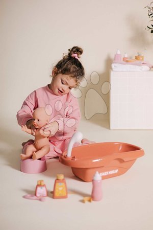 Puppenzubehör - Badewanne mit Töpfchen – Bath Set & Accessories Soft Baby Nurse Smoby  - 12