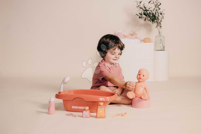 Puppenzubehör - Badewanne mit Töpfchen – Bath Set & Accessories Soft Baby Nurse Smoby  - 15
