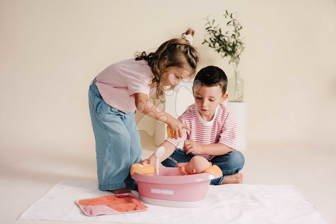 Puppenzubehör - Badewanne mit funktionierender Dusche Balneo Bath Soft Baby Nurse Smoby - 10