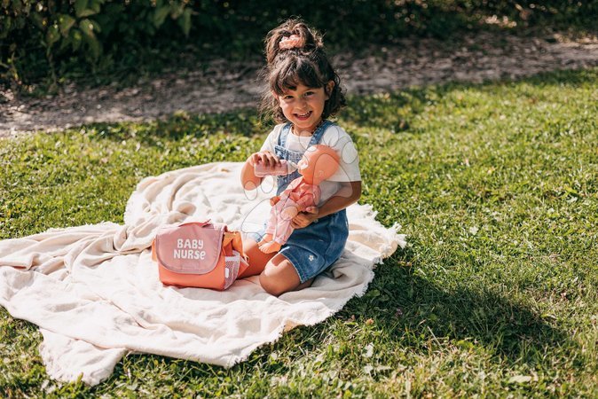 Doplnky pre bábiky - Prebaľovacia taška s plienkou a fľaškou Changing Bag Soft Baby Nurse Smoby - 14