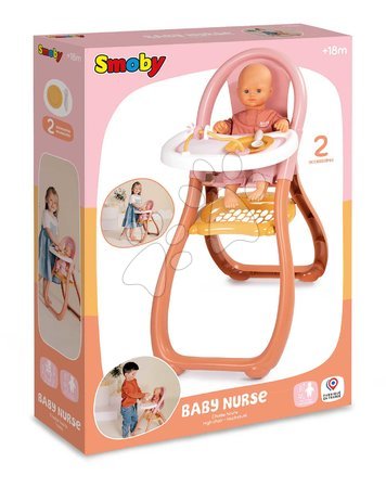 Puppenhochstühle - Hochstuhl mit bunten Ringen Highchair Soft Baby Nurse von Smoby - 10