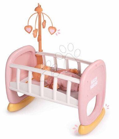 Postieľky a kolísky pre bábiky - Kolíska s kolotočom Baby´s Cot Soft Baby Nurse Smoby - 3