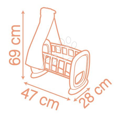Puppenbetten und Wiegen - Wiege mit Stoffhimmel Cradle Soft Baby Nurse von Smoby - 12