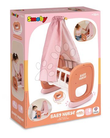 Puppenbetten und Wiegen - Wiege mit Stoffhimmel Cradle Soft Baby Nurse von Smoby - 13
