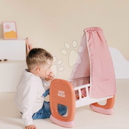 Puppenbetten und Wiegen - Wiege mit Stoffhimmel Cradle Soft Baby Nurse von Smoby - 8