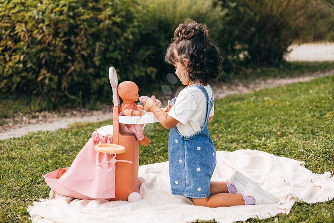 Puppenhäuser - Wickelkoffer mit Bettchen auf Rädern 3-in-1 Nursery Soft Baby Nurse Smoby - 4