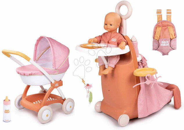 Baby Nurse | Strana 3 - Set prebaľovací kufrík s postieľkou na kolieskach 3v1 Nursery Soft Baby Nurse Smoby